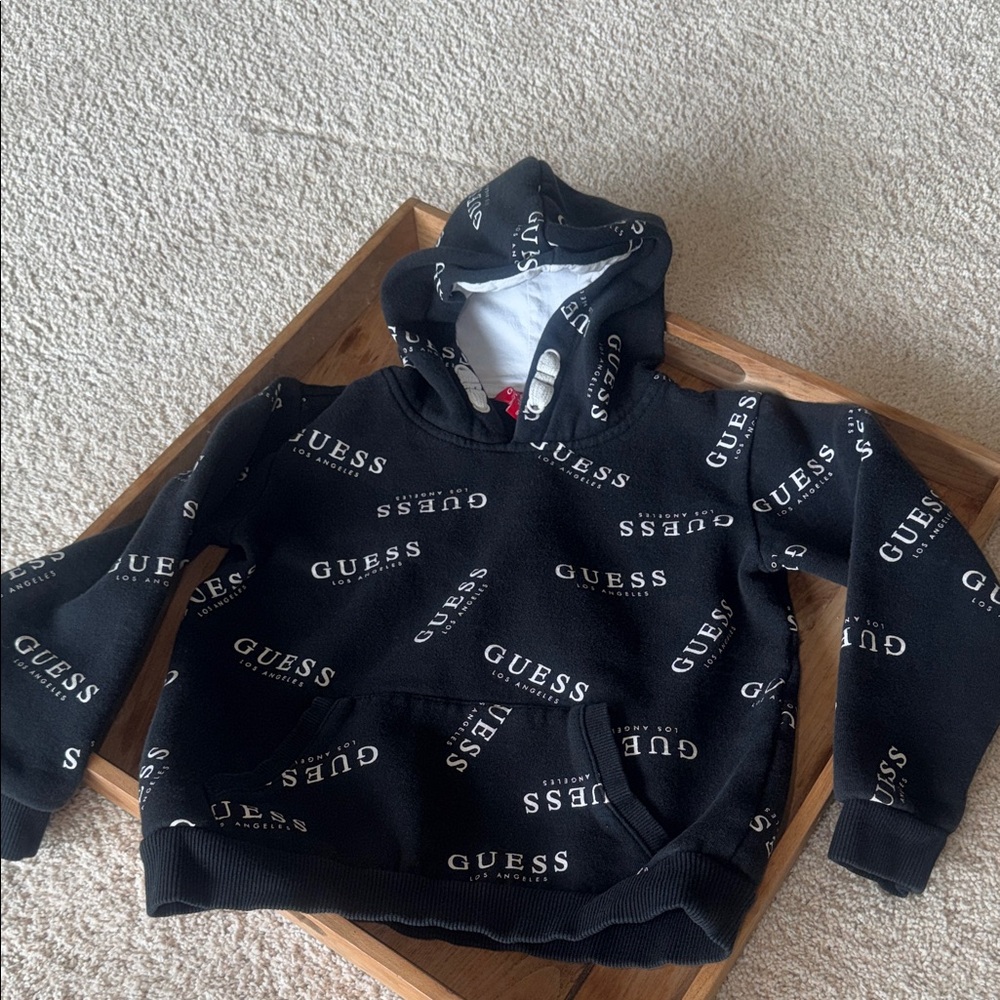 Guess Black Hoodie with White Logo Print